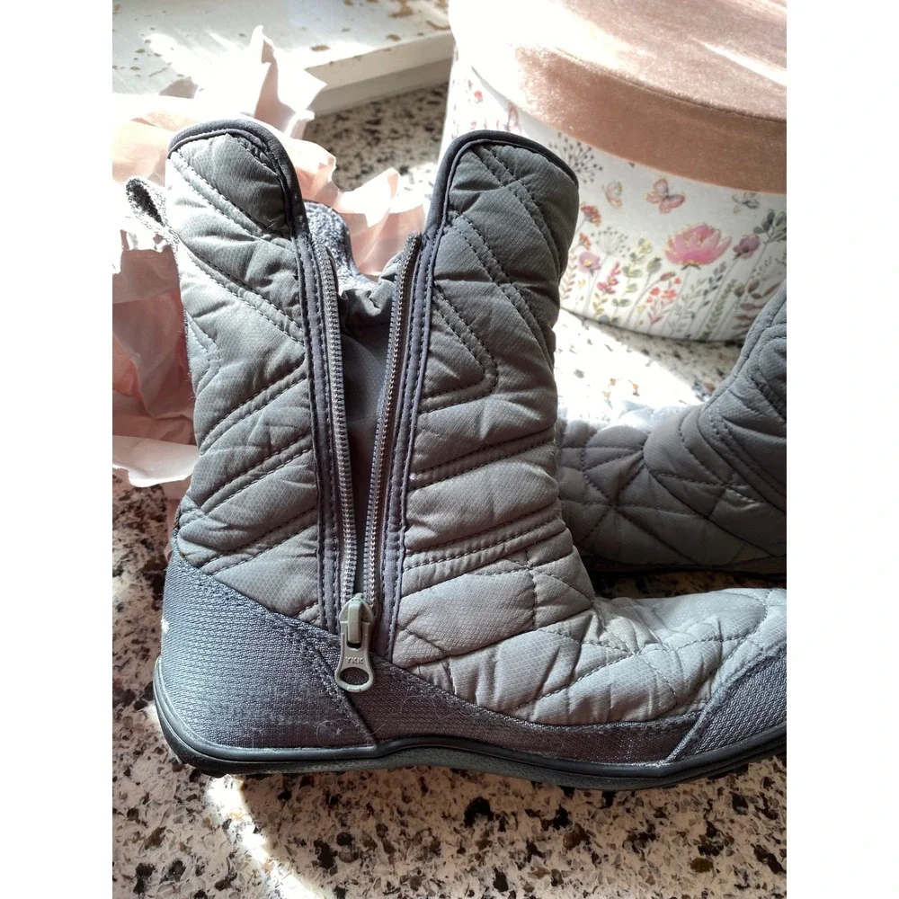 Columbia Minx Mid III Kids 4 Gray Exc Waterproof Omni-Heat Boots Winter Utility